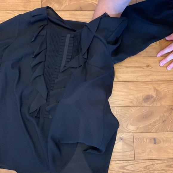 H&M black 3/4 semi sheer shirt 8 - Picture 6 of 7